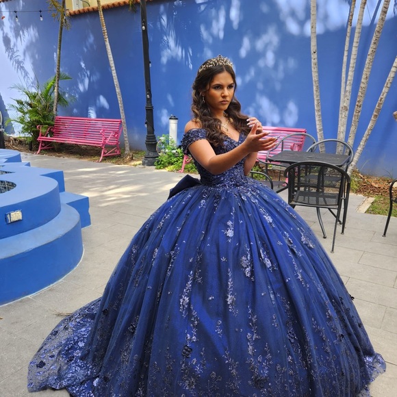 Quinceañera Navy blue dress - Picture 14 of 15